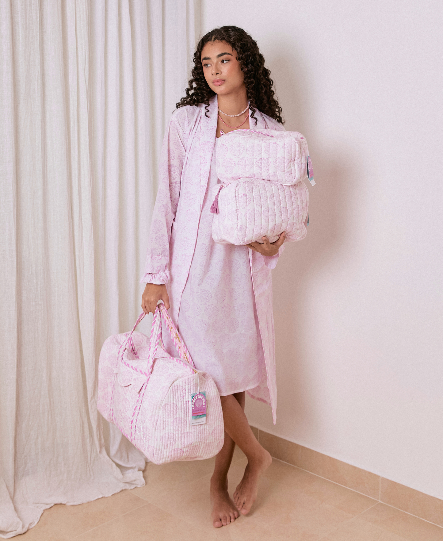 Classic Pouch Set - Pink (3 LETTERS INCLUDED)