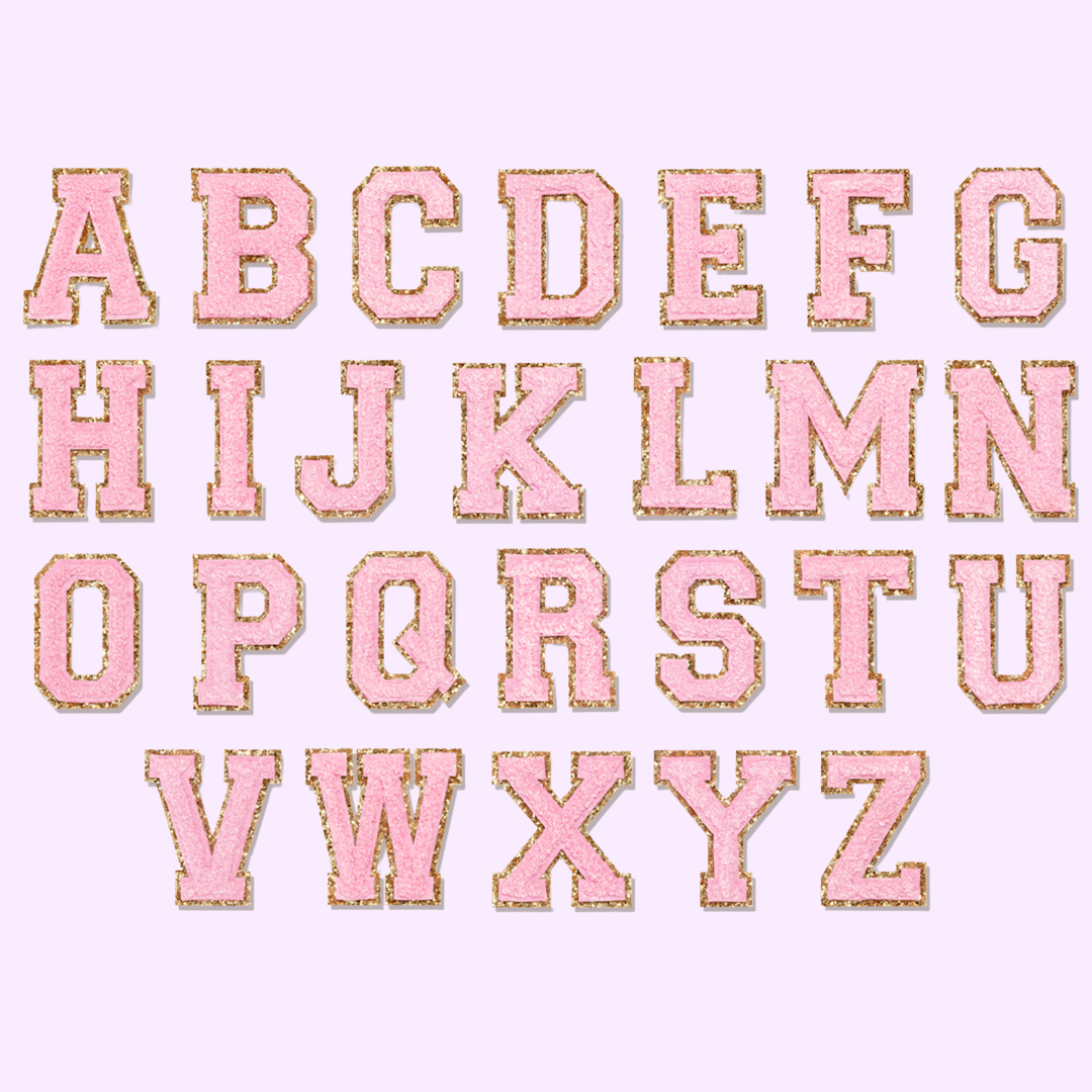 LARGE PINK LETTER PATCH (IRON ON)