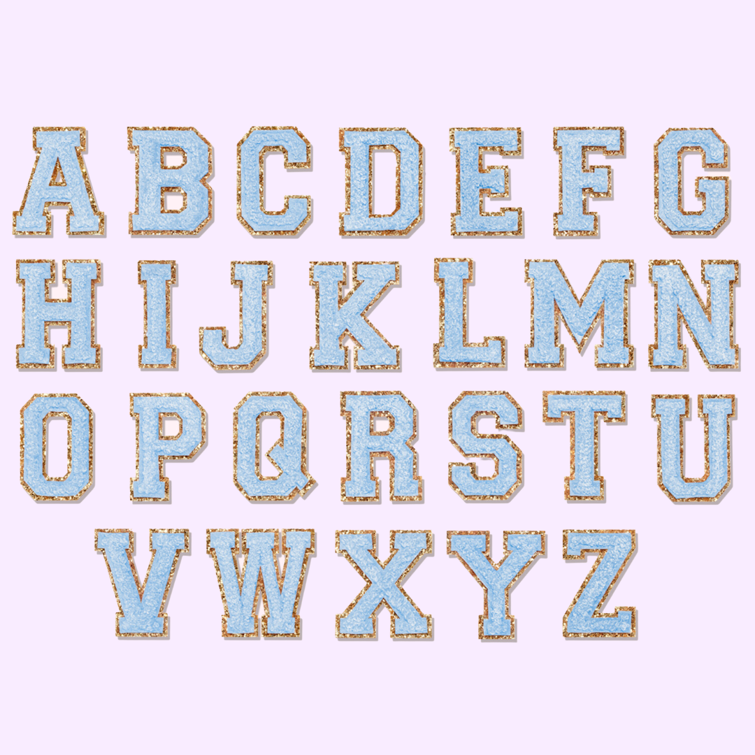 LARGE BLUE LETTER PATCH (IRON ON)