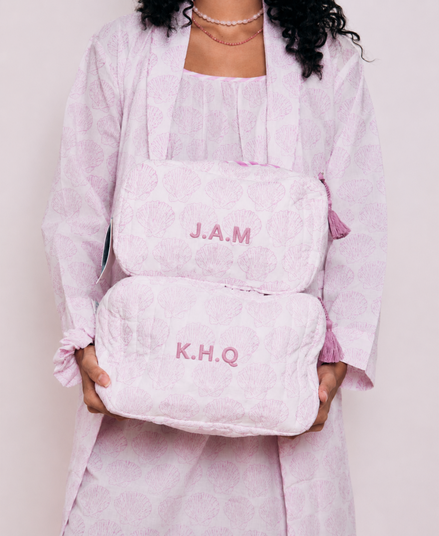 Classic Pouch Set - Pink  (3 LETTERS INCLUDED)