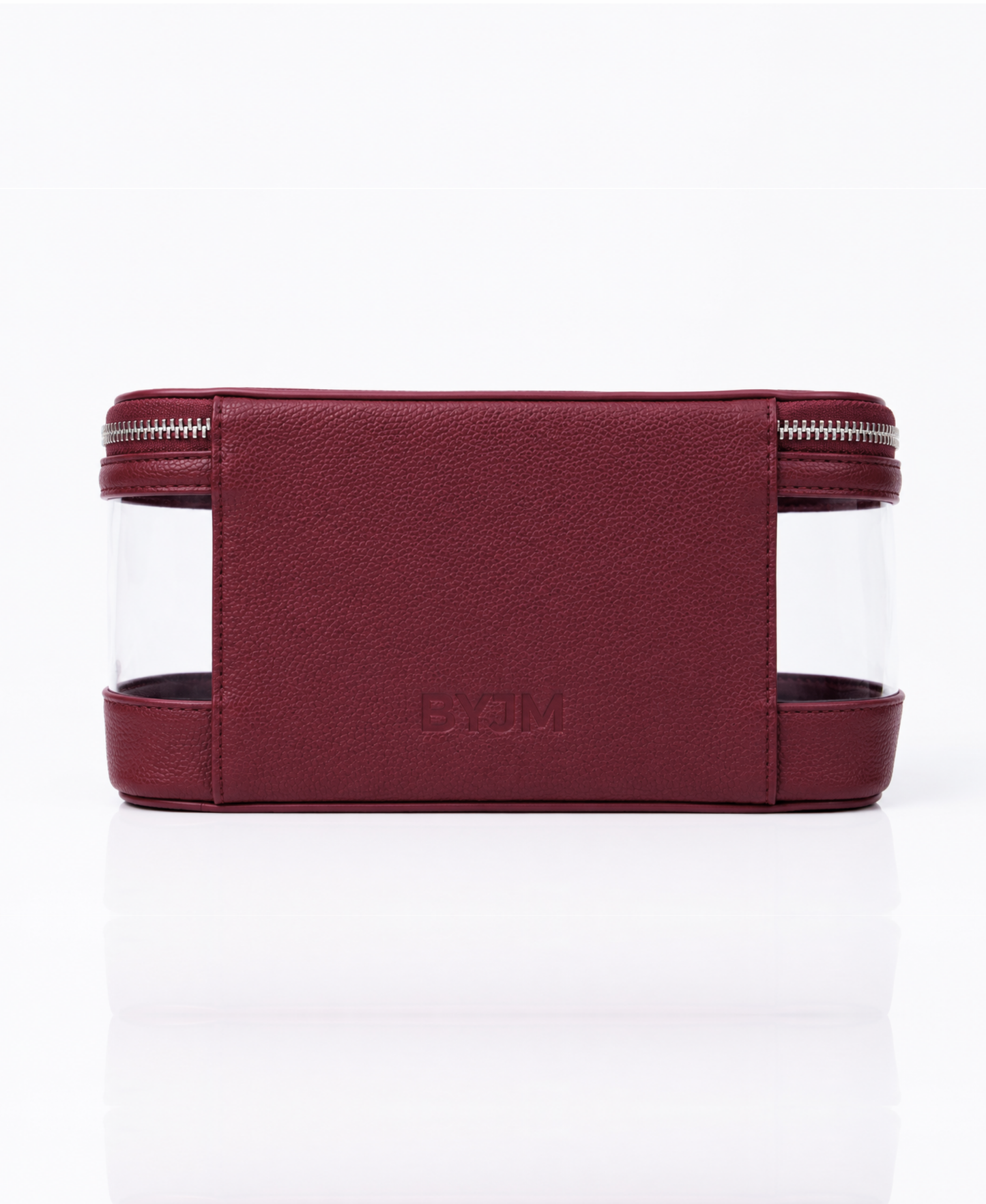 Clear Makeup Travel Case - Burgundy