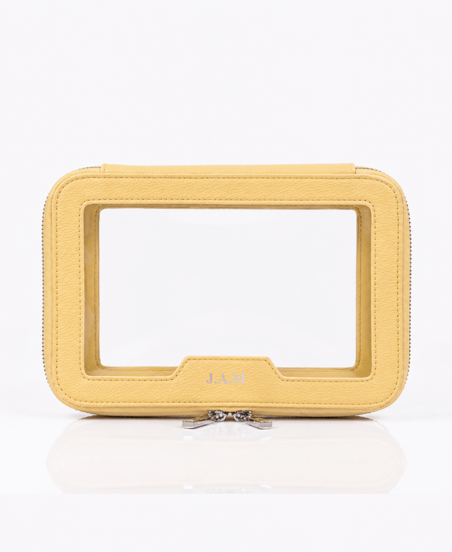 Clear Makeup Travel Case - Butter Yellow